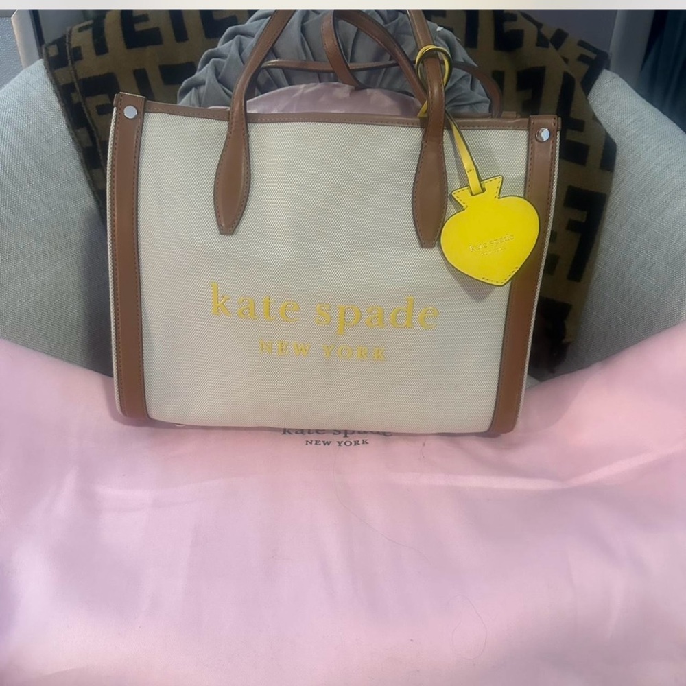 Kate Spade Cream and Brown Classic Tote